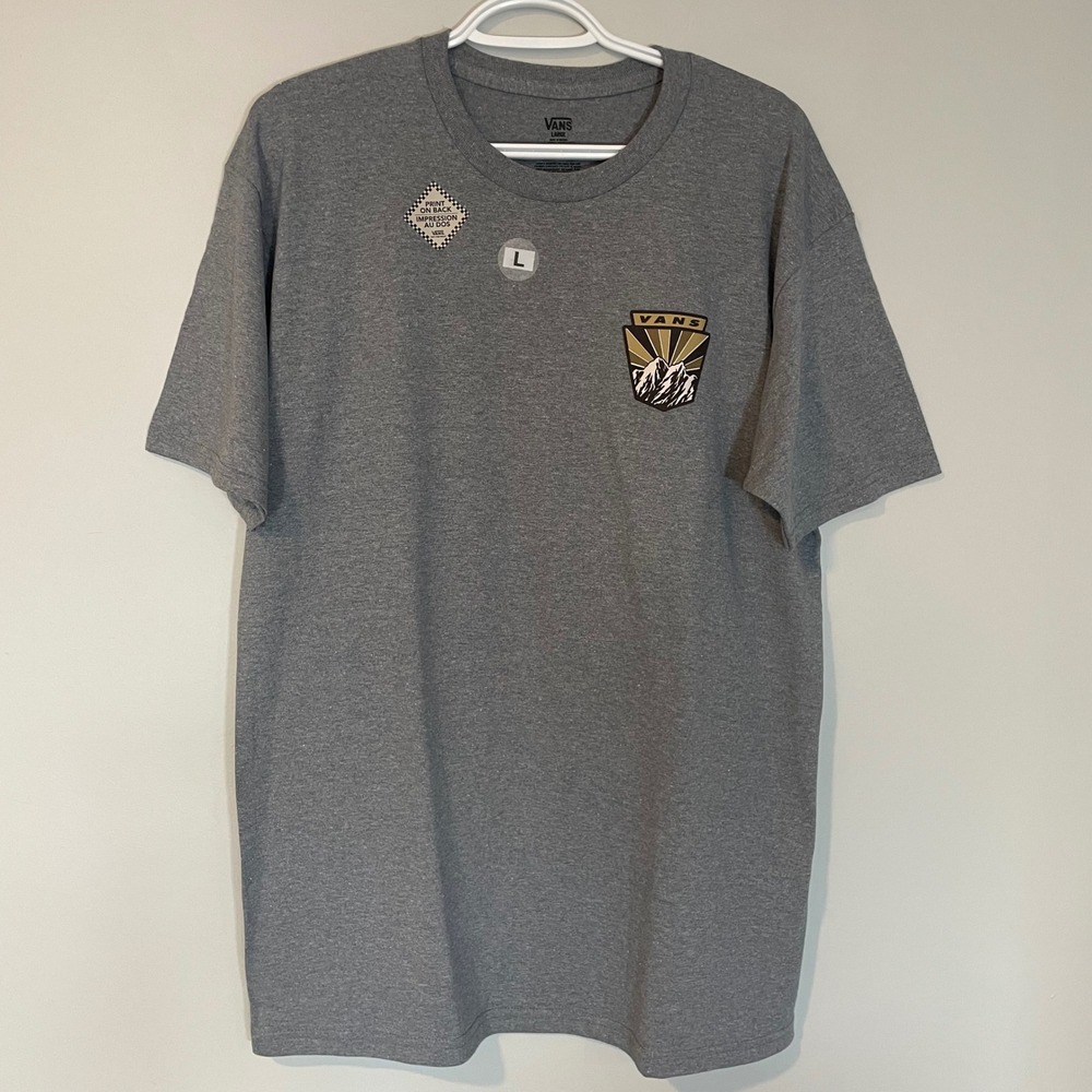 Vans Mountain Range Graphic Tee Mens Large Gray Short Sleeve T Shirt Skater NEW - Picture 2 of 5
